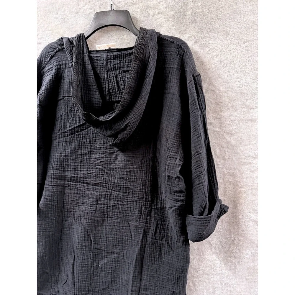 La Blanca Women's Between The Lines Pullover Square Hoodie Cover Up Sz S $85 NWT